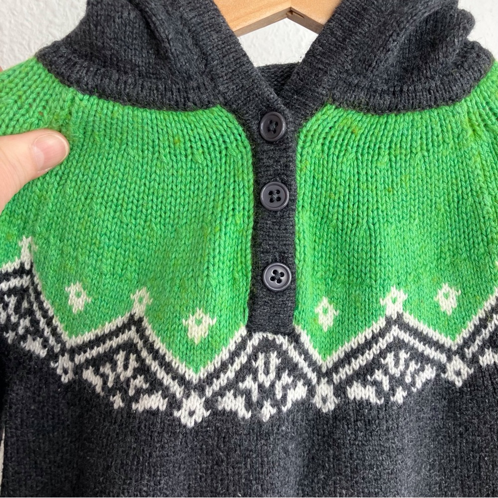 Hanna Andersson one piece winter outfit charcoal grey & green romper 18-24 month - Picture 5 of 10